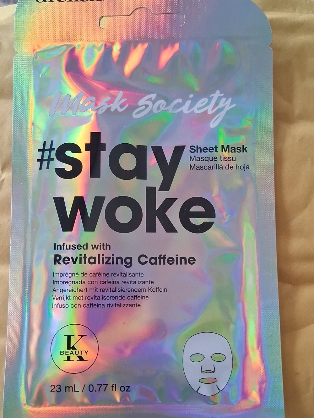 Society #staywoke Revitalizing Caffeine Sheet Mask - Holographic